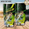Maxcorners Fishing Tumbler Lime Green Diagonal Racing Design Personalized Name Tumbler (13 Species)