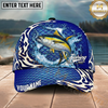 Maxcorners Fishing Scale Pattern Ocean Wave Style Personalized Name Classic 3D Cap (9 Breeds)