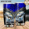 Maxcorners Fishing Tumbler Royal Blue Futuristic Maze Design Personalized Name Tumbler (13 Species)