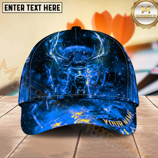 Maxcorners Darts Fiery Stag and Dartboard Personalized Name 3D Classic Cap