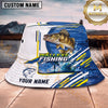 Maxcorners Fishing Black All-Over Aquatic Pattern Personalized 3D Bucket Hat (13 Fish Species)