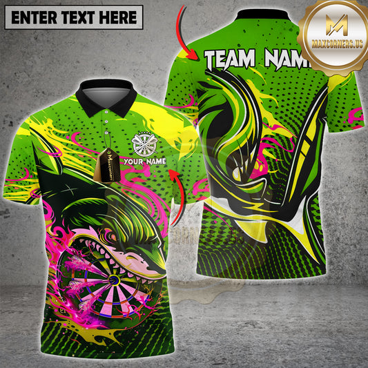 Maxcorners Darts Shirts Shark Power Strike Multicolor Options Personalized Name, Team Name 3D Shirt (4 Colors)