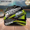 Maxcorners Fishing Neon Green Racing Personalized Name 3D Cap (12 Fish Species)