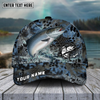 Maxcorners FishingBlue Kryptek Camo Pattern Sport Pattern Personalized Name 3D Cap (11 Breeds)