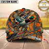 Maxcorners Duck Hunting Mallard Flying American Flag Camo Background Personalized Name 3D Cap