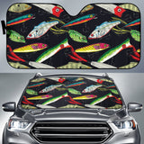 Maxcorners Fishing Bait Print Car front Windshield Sun Shade