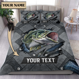 Maxcorners Grey Personalized Fishing Bedding Set