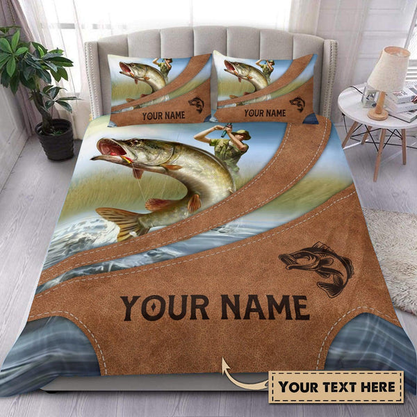 Maxcorners Custom Name Fishing Bedding Set