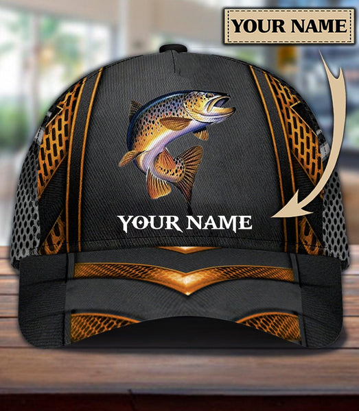 Maxcorners Personalized Name Fishing Classic Cap Personalized Gift For Fishing Lovers