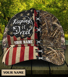 Maxcorners Personalized Name Keeping It Reel Fishing Us Flag Cap