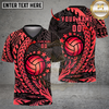 Maxcorners Volleyball Tribal Tattoo Star Power Design Multicolor Options Personalized 3D V-neck T-Shirt