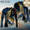 Maxcorners Freshwater Fish Fishing Gold Smoke Premium Sport Style Personalized Name, Team Name Long Sleeve Shirt (6 Breeds)