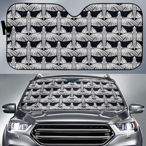 Maxcorners Flying Fish Pattern Print Design Car front Windshield Sun Shade