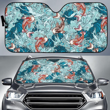 Maxcorners Koi Fish Pattern Auto Sun Shade