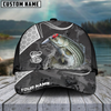 Maxcorners Fishing Gray Camo Sport Pattern Personalized Name 3D Cap (11 Breeds)