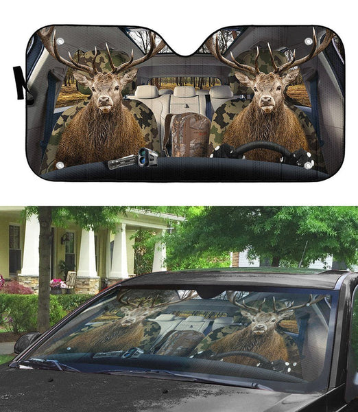 Maxcorners 3D Funny Deer Custom Car Auto Sun Shade