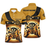 MaxCorners Darts Yellow Beer Customized Name, Team Name 3D Polo Shirt For Men