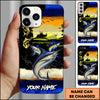 Maxcorners Fishing Black Silhouette Personalized Name 3D Phone Case (10 Fish Species)