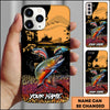 Maxcorners Fishing Black Silhouette Personalized Name 3D Phone Case (10 Fish Species)