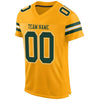 Maxcorners Custom Gold Green-White Mesh Authentic Football Jersey LM2605