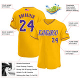 Maxcorners Custom Gold Royal-White Premium American Flag Fashion Baseball Jersey LM0210
