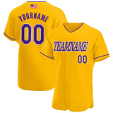 Maxcorners Custom Gold Royal-White Premium American Flag Fashion Baseball Jersey LM0210