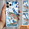 Maxcorners Fishing Star Camo Water Splash Art Personalized Name Phone Case (10 Fish Species)