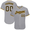 Maxcorners Custom Gray Black-Gold Classic Authentic Baseball Jersey LM2605