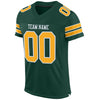 Maxcorners Custom Green Gold-White Mesh Authentic Classic Football Jersey LM2605