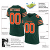 Maxcorners Custom Green Orange-White Mesh Authentic Football Jersey LM2605