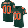 Maxcorners Custom Green Orange-White Mesh Authentic Football Jersey LM2605