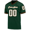 Maxcorners Custom Green White-Old Gold Mesh Authentic Throwback Football Jersey LM2605
