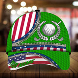 Maxcorners Golf Premium Metal Ball Art Personalized Name All Over Printed Cap