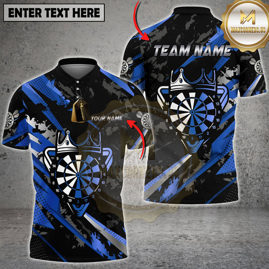 Maxcorners Crown Dartboard Gold Black Grunge Multicolor Options Personalized Name, Team Name 3D Shirt (4 Colors)