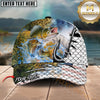Maxcorners Fishing Hook Fish Scale Personalized Name Classic 3D Cap (12 Breeds)