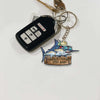 Maxcorners Marlin Fishing Funny Fishing Hat Cartoon Rustic Style Personalized Name Keychain