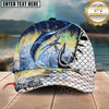 Maxcorners Fishing Hook Fish Scale Personalized Name Classic 3D Cap (12 Breeds)