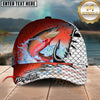 Maxcorners Fishing Hook Fish Scale Personalized Name Classic 3D Cap (12 Breeds)