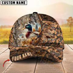 Maxcorners Hunting 3D Brown Camouflage Design Personalized Name 3D Cap (Deer/Moose/Boar/Duck)