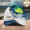 Maxcorners Fishing Water Splash Scale Pattern Personalized Classic Cap (12 Fish Species)