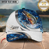 Maxcorners Fishing Water Splash Scale Pattern Personalized Classic Cap (12 Fish Species)