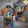 Maxcorners Bowling Graffiti Personalized Name, Team Name 3D Shirt For Women
