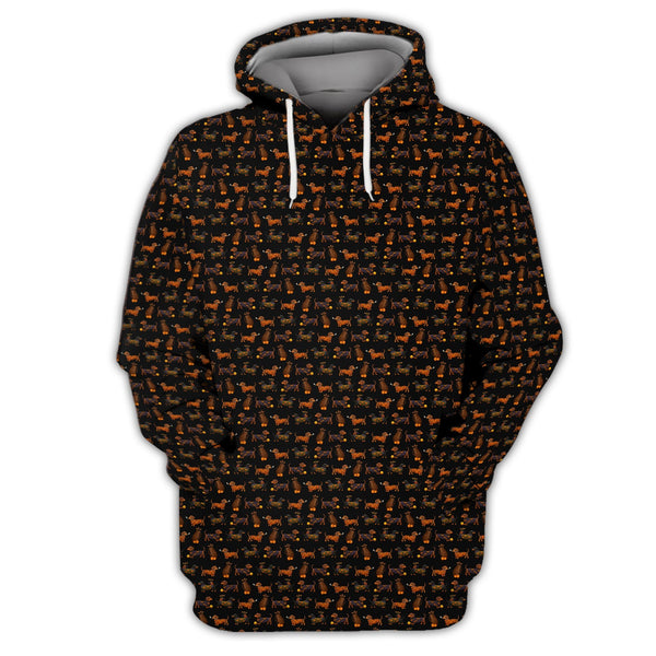 Maxcorners Halloween Golf Shirt, Funny Pattern Golf Shirt, Dachshund Golf Shirt For Men