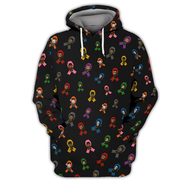 Maxcorners Cancer Survivor Shirt For Golfer, Cancer Awareness Shirt, Men's Pattern Golf Shirt