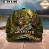 Maxcorners Wildlife Hunting Forest Animals Sunset Scene Multi Options Personalized Name 3D Cap (3 Colors)