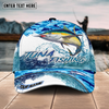 Maxcorners Fishing Blue Water Camo Pattern Sport Pattern Personalized Name 3D Cap (11 Breeds)