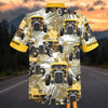 Maxcorners Personalized Car Yellow Flame Hot Rod Tropical Floral Hawaiian Shirt
