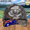 Maxcorners Pickleball Cap Metallic Paddles Ripped National Flag Design Multi Options Personalized Name 3D Cap