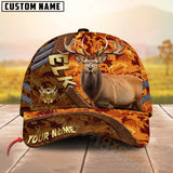 Maxcorners Hunting Cap Orange Camo With Golden Line Personalized Name 3D Cap (Deer/Moose/Elk/Boar)