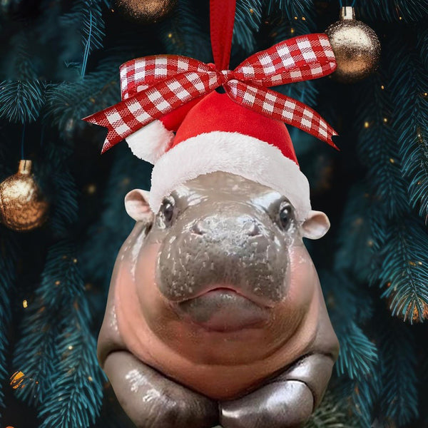 Maxcorners Christmas Hot Sale Cute Baby Hippo Ornament